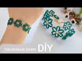 Turkuaz Çiçekli Bileklik yapımı//Turquoise Flower Bracelet making //how to make beaded bracelet.