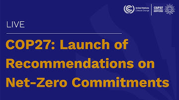 🔴 COP27: Launch of Recommendations of Expert Group on Net-Zero Commitments of Non-State Actors