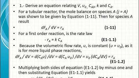 Chemical Reaction Engineering, competency 1, example