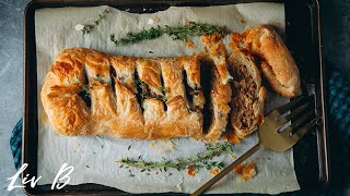 Lentil Mushroom Loaf in Puff Pastry | Livs Holiday Menu