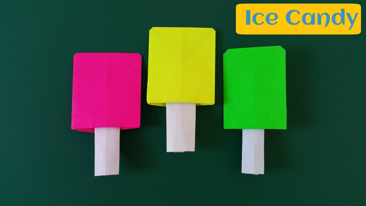 How to make a paper " Juicy Ice Candy Popsicle " Food 🍨 Origami