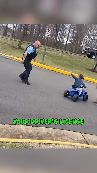 Cop Asks Toddler for a License, His Response Has Everyone Laughing! 🚔😂 #shorts