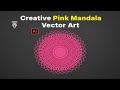 Creative Red Mandala Vector Art | Adobe Illustrator Mandala Design Tutorial 2025