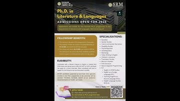 📌Ph. D Admission SRM university/ 36000/- Fellowship #englishliteratureinindia #placement