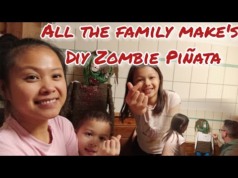 DIY ZOMBIE PIÑATA FOR ALEKSANDER'S BIRTHDAY | FAMILY LONG CHANNEL