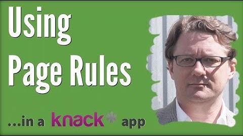 Using Page Rules in a Knack Database App