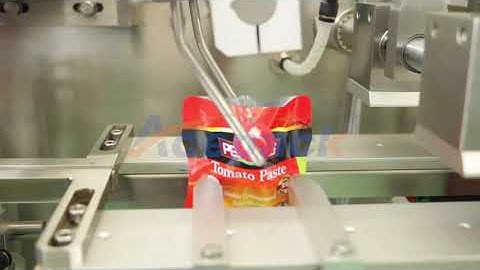Shanghai Acepack packing machine company tomato paste special self   standing bag to bag packaging m