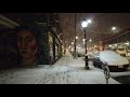 Toronto Fresh Snowfall Walk - Late Sunday Night Along A Slushy College St & Down Yonge St - 4K