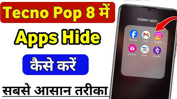 Tecno pop 8 me app hide kaise kare | how to hide app in tecno pop 8 | tecno pop 8 app hide