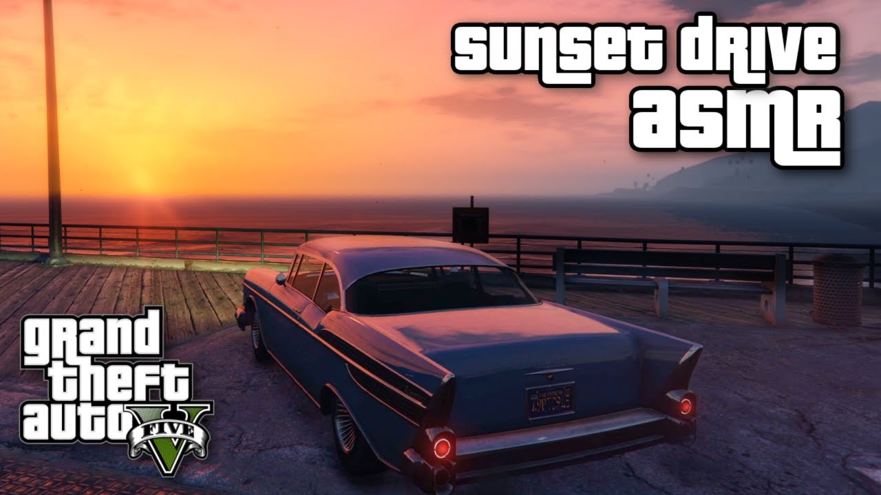 GTA ASMR 🌆 Taking You For a Sleepy, Sunset Drive 🌆 CLOSE UP Ear to Ear Whispering