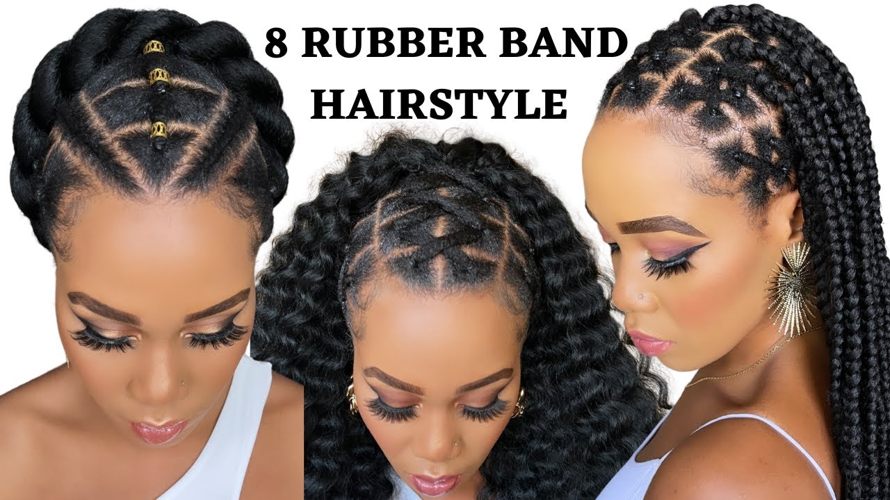 HOW TO: 5 RUBBERBAND HAIRSTYLES ON NATURAL HAIR TUTORIAL - YouTube