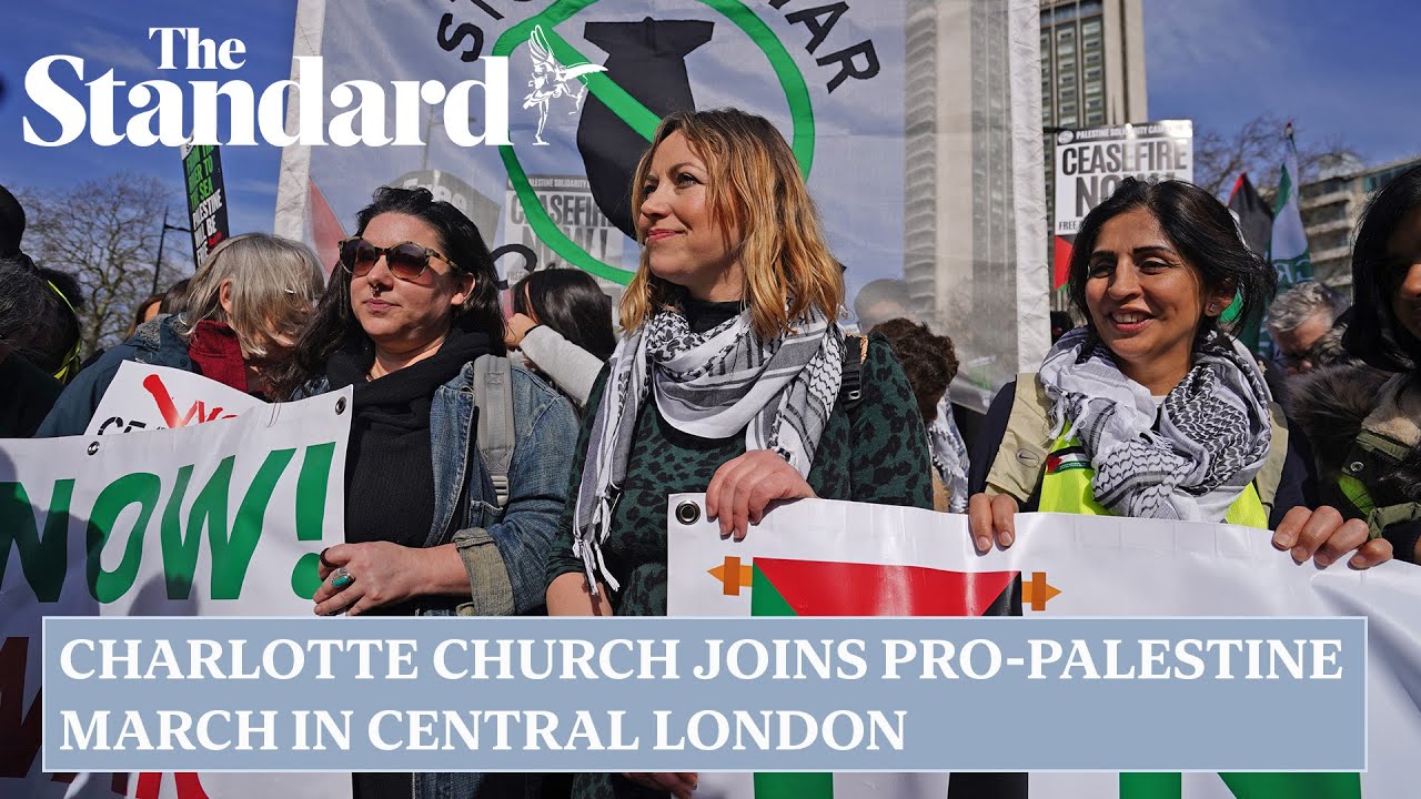 Charlotte Church among thousands at pro-Palestine march in central London