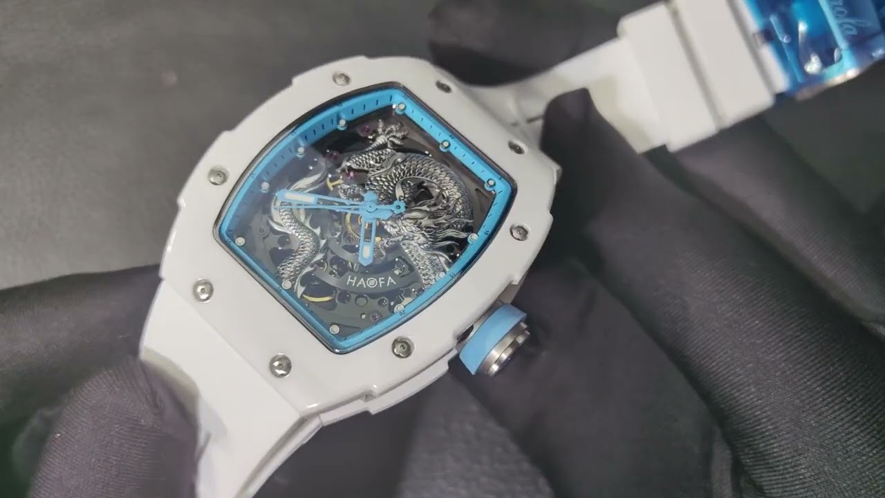 DIY HAOFA Model 1968N 3D Ceramics Dragon Automatic Watch