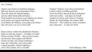 Das Trinklied (Text: Erich Mühsam, 1904) - Christoph Holzhöfer