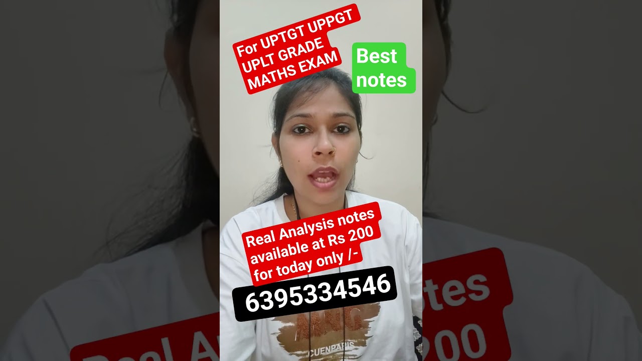 Best Real Analysis Notes 📘 | UPTGT, UPPGT & UP LT Grade Maths Preparation 2025 
