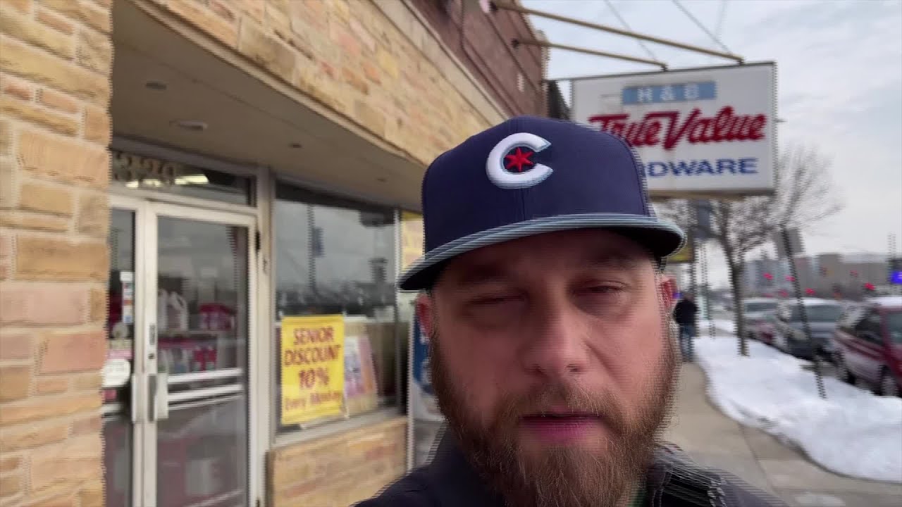 Chicago Scene at H & B True Value with winter snow removal tips with