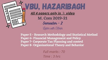 #vbu #M.Com #sem2 previous year question paper session #2019-21 #ideas4learners