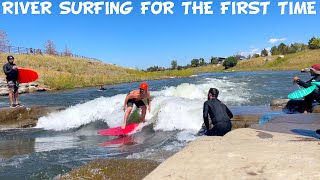 River Surfing for the FIRST Time in Denver Colorado ?‍♂️?‍♂️ (South Platte River / River Run Park)