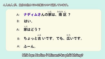 (入門-07) Chủ Đề: Hỏi trả lời về ngôi nhà, phòng tôi đang sống | Luyện Shadowing Học Tiếng Nhật online