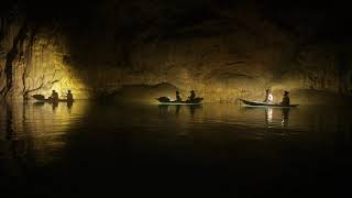 The Tranquil Lake Leading To great Wall Of Vietnam Inside Son Doong Cave
