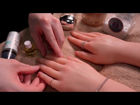 [ASMR]疲れた手をスクラブ、マッサージ、保湿しておきます寝ててください - Realistic Hand Care Massage for Sleep(No talking)