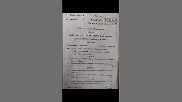 Guidance and Counselling Question paper 2024/B.Ed 4th semester/Punjab university chandigarh👍