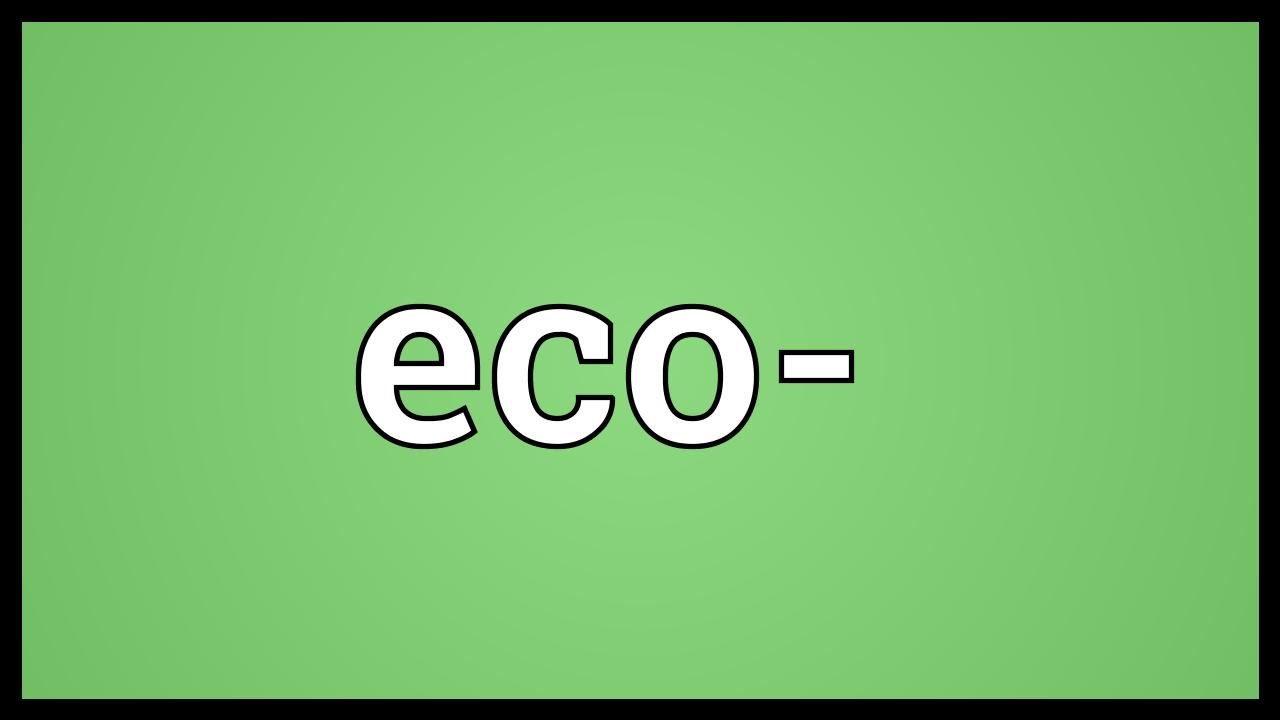 Eco- Meaning - YouTube