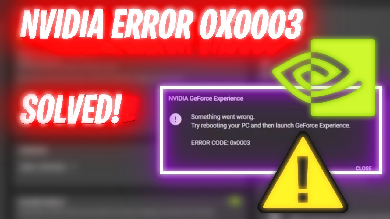 Experience error 0x0003