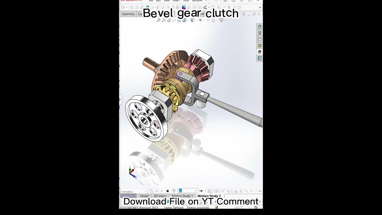 Bevel gear clutch for changing rotation direction YouTube