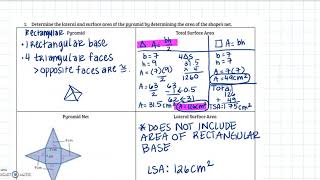 Surface Area of Rectangular Pyramids Using Nets
