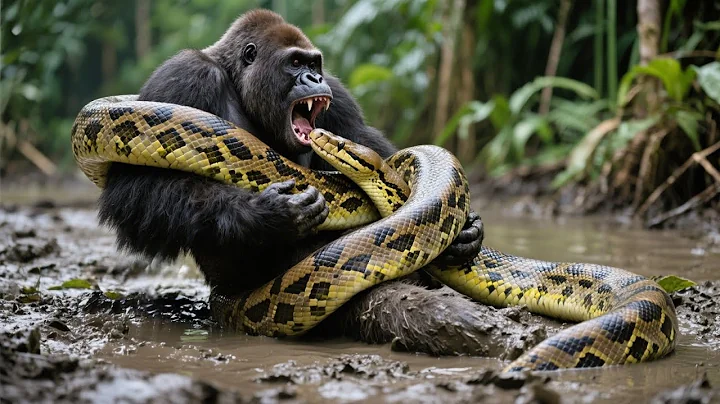 Gorilla vs Python: A Fight For Survival Caught on Camera!