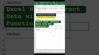 Excel Tricks:  Extract Data with MID Function in Excel ‼️ #shorts #ytshorts #ytviral