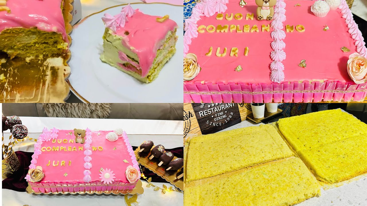 الى جميع مناسباتكم 🎂🌸قاتو الطبقات  بكريمة واحدة فقط بنكهة الفستق و جنواز روعة و ساهلة برشا🍰بنة