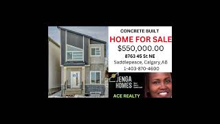 Home for Sale $550K at 8763 45 street, NE, Calgary, Alberta #new concrete built