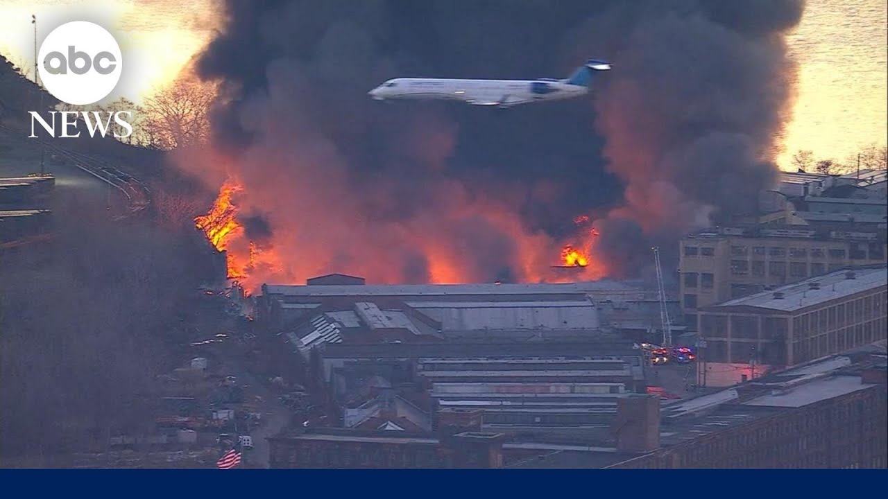 Massive inferno burning at industrial park in New Jersey