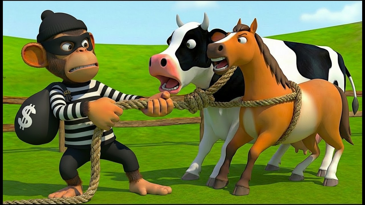 🐒 Naughty Monkey has ESCAPED from Jail! 😱🐒 | He Stole the Whole Farm! Back to Jail 📞👮‍♂️