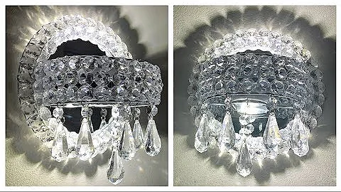$5 Dollar Tree Diy Glam Crystal Wall Sconces | Wall Decor | Bathroom Decor