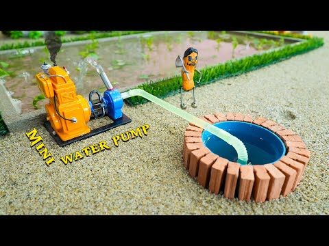Diy mini tractor well water pump diesel engine science project | MinMin Creator