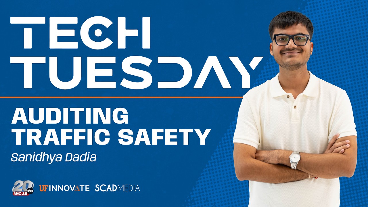 In this week's Tech Tuesday for WCJB TV20, UF Innovate's Elora Duong highlights University of Florida research focused on improving roadway safety in our community. Graduate student Sanidhya Dadia from UF's Engineering School of Sustainable Infrastructure & Environment shares how this work is helping make roads safer and can potentially save lives. Special thanks to SCAD Media for co-sponsoring and producing the segment.