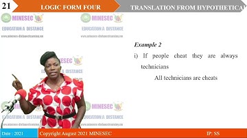 IP-SH LOGIC FORM 4 LESSON 5 TRANSLATION OF HYPOTHETICAL TO CATEGORICAL
