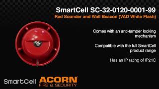 SmartCell SC-32-0120-0001-99 Red Sounder and Wall Beacon (VAD White Flash)