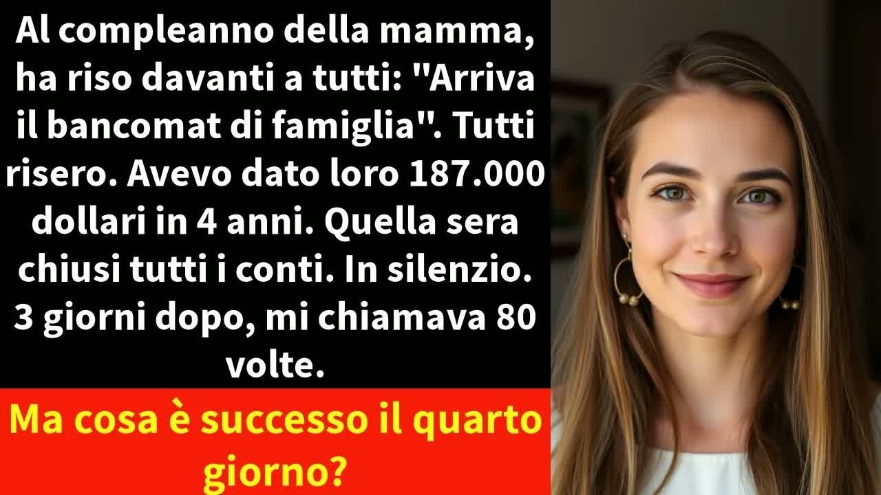 "Rodinný bankomat." Přesně takhle mě moje máma nazvala u svého narozeninového stolu před osmnácti lidmi, když jsem právě zaplatila celou večeři. Všichni se smáli. Nikdo se mě nezastal. Čtyři roky...