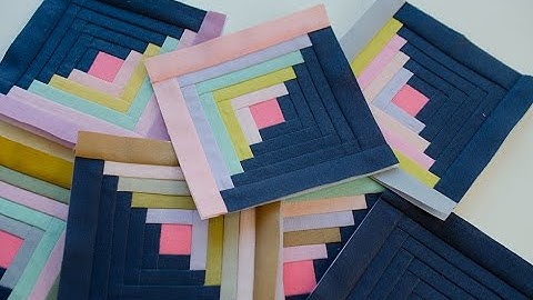 How To Make Small Log Cabin Blocks with Paper Piecing