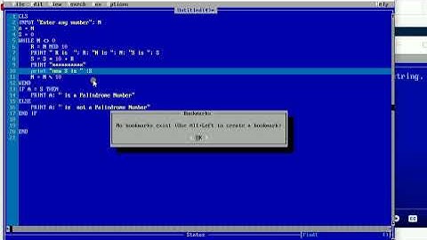 QBASIC Program to check the number is palindrome Number