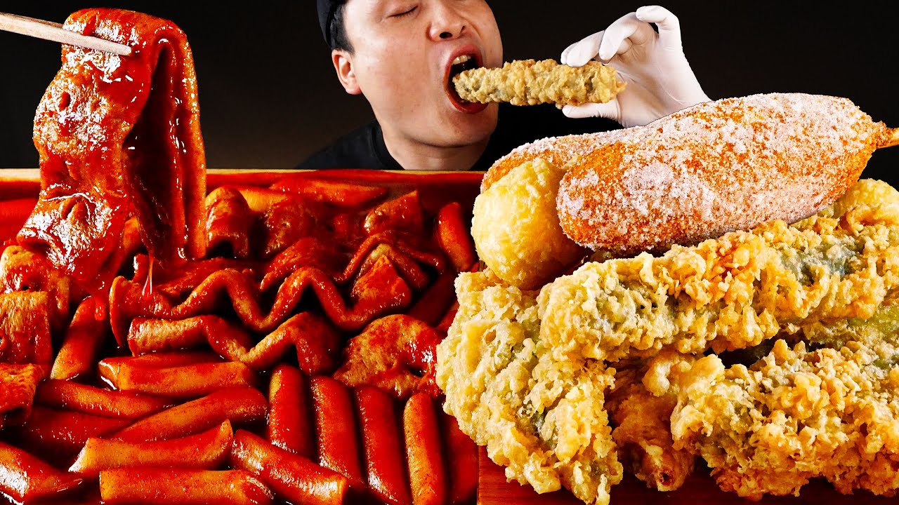 매콤 쫄깃한 동네떡볶이에 여러가지 수제튀김 먹방~!! 리얼사운드 ASMR social eating Mukbang(Eating Show)