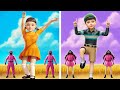 大きなイカゲームのお人形のためのにだんベッドをつくってみた!