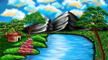 Easy Scenery drawing | Art tutorial | Autodesk Sketchbook