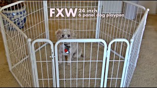 FXW Indoor Dog Playpen 24 inch 6 Panels Set Up
