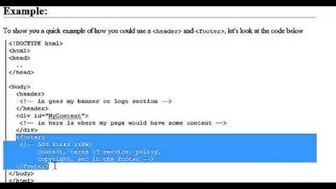 HTML5 Tutorial  |  Header and Footer