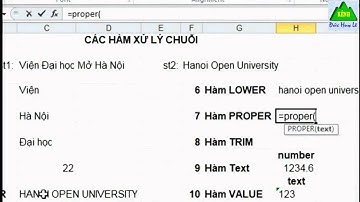 Các hàm xử lý chuỗi trong Excel